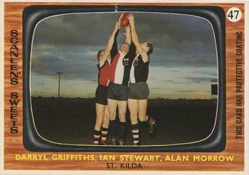 1967 Scanlens VFL #47 Daryl Griffiths / Ian Stewart / Alan Morrow Front